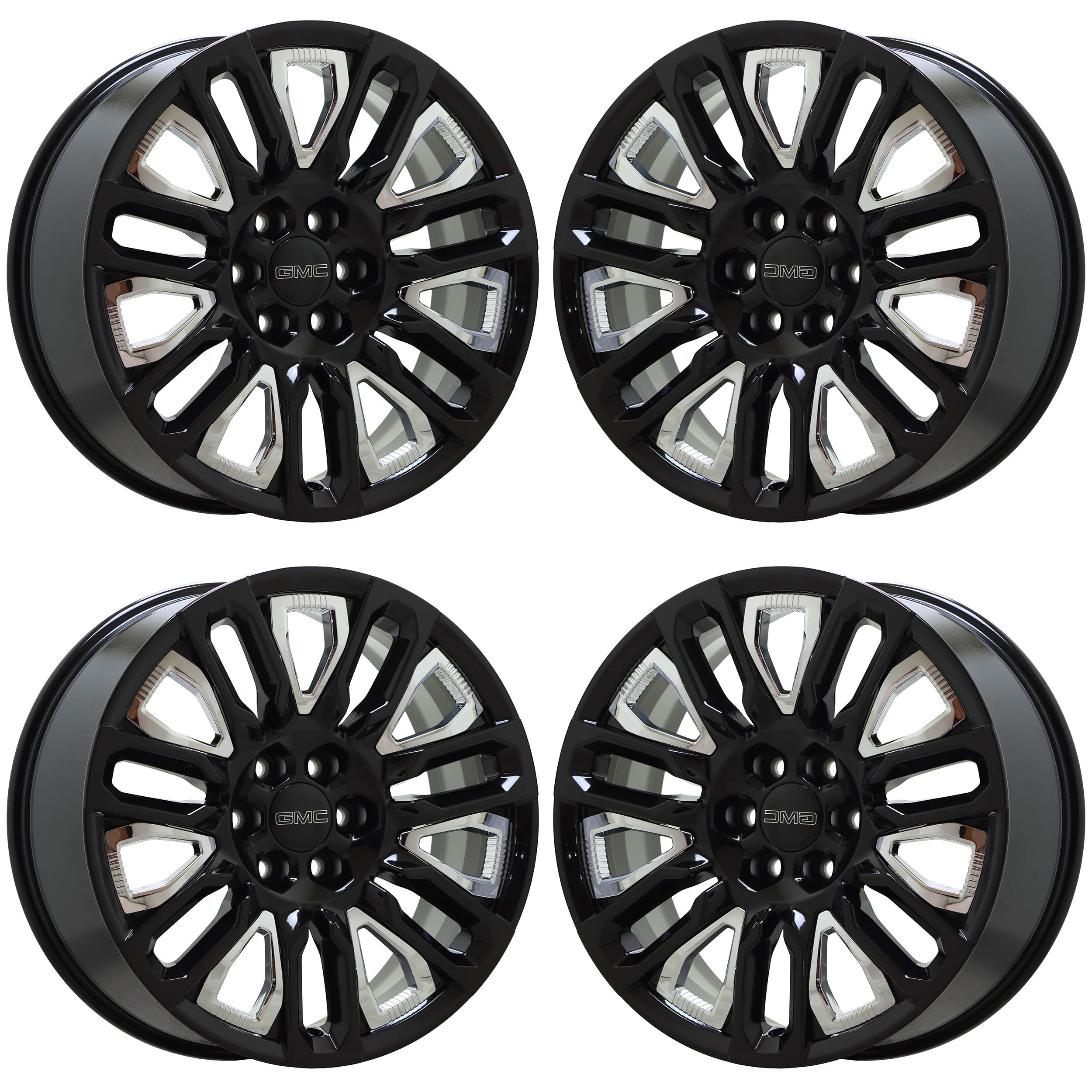 22" GMC Sierra 1500 Gloss Black wheels rims Factory OEM set 95486 EXCHANGE